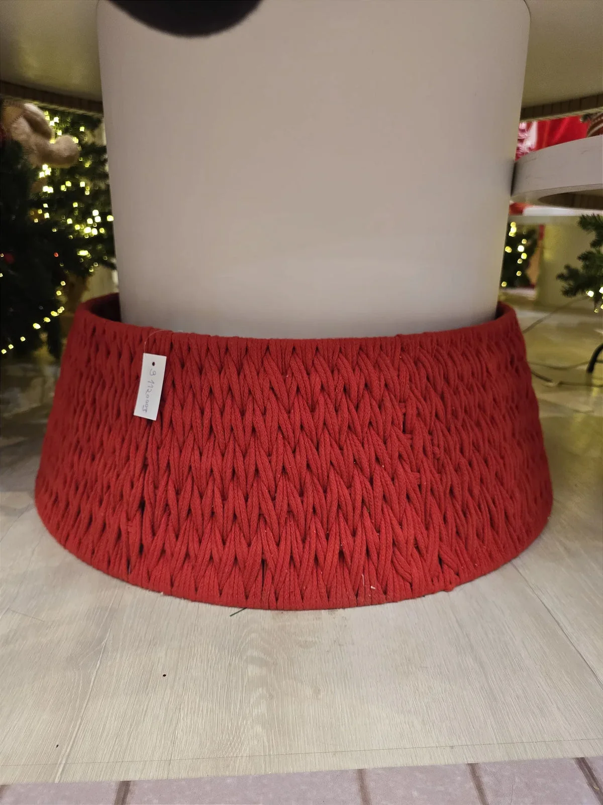 Saia Rígida Trançada Vermelha 67cm para Árvore de Natal