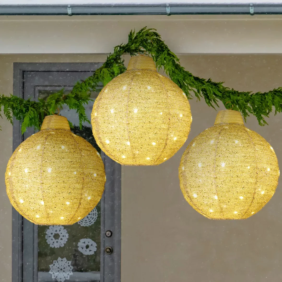 Esfera Enfeites de Natal para áreas externas e internas - 180 luzes LED - 8 funções de iluminação