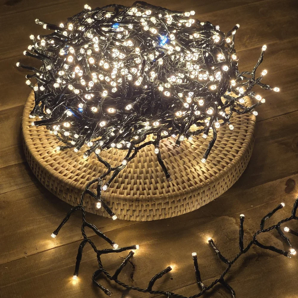 Pisca Festão 1000 LEDs Quentes com Estrobo Branco Frio - 50m/80m, Bivolt, Uso Interno e Externo