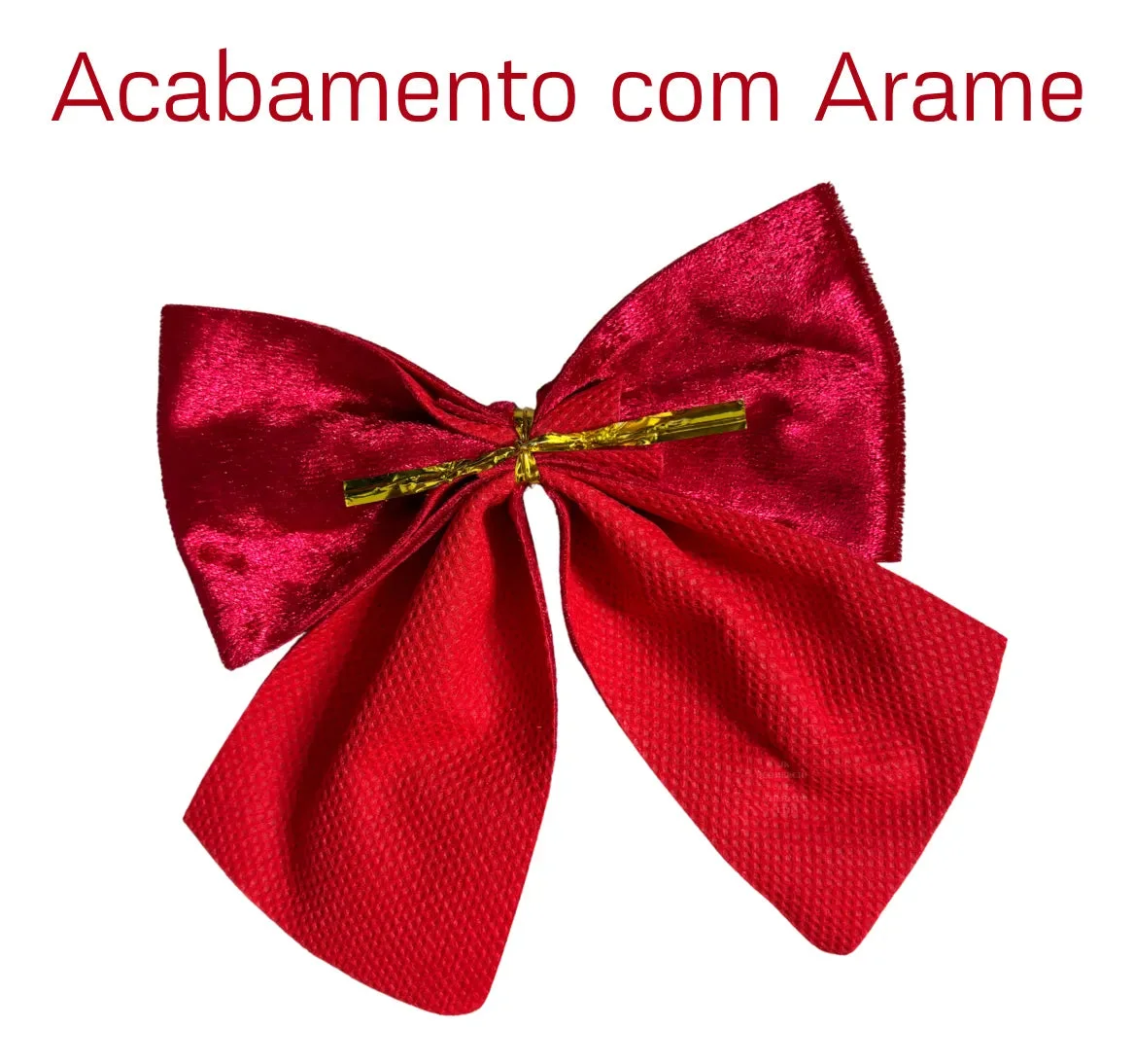 Kit com 12 Laços Natalinos em Veludo Vermelho