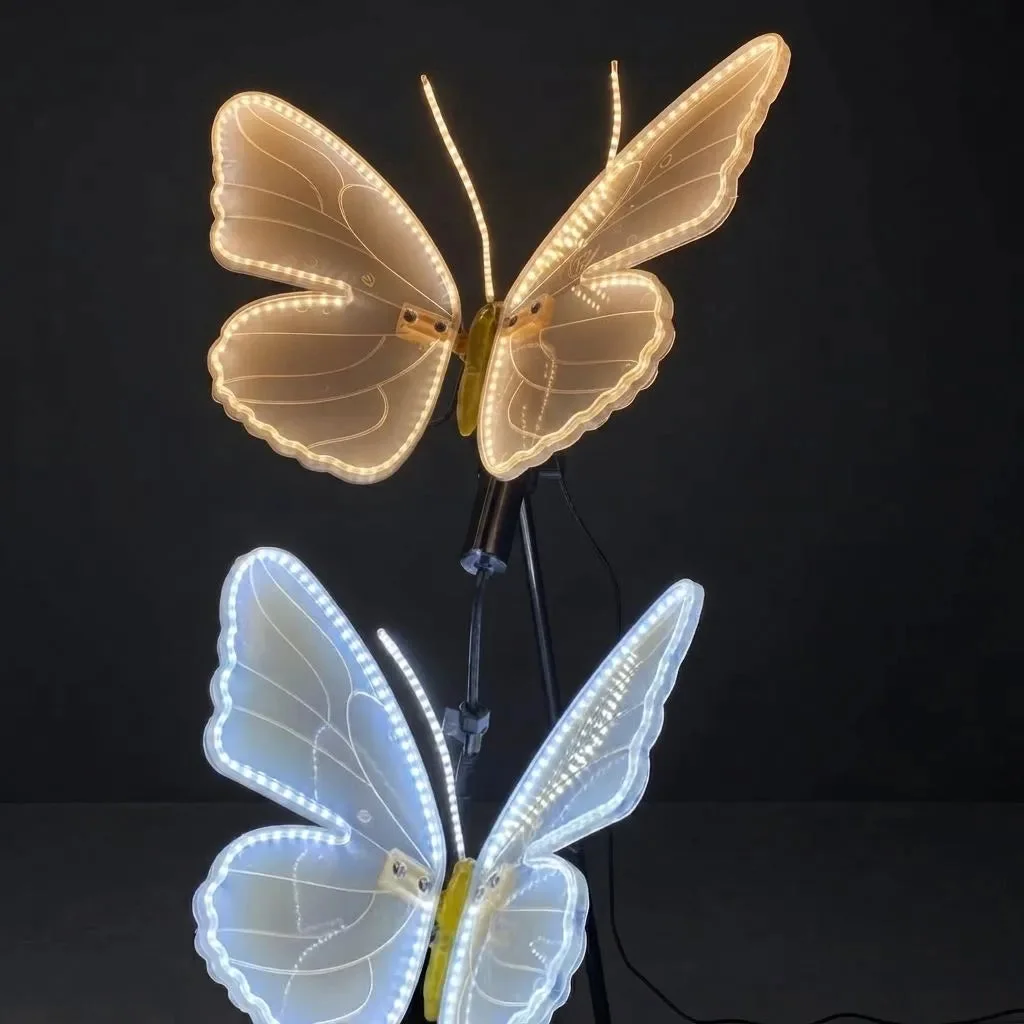 Borboleta De Led 40cm C/ Movimento Nas Asas Decoração Bivolt