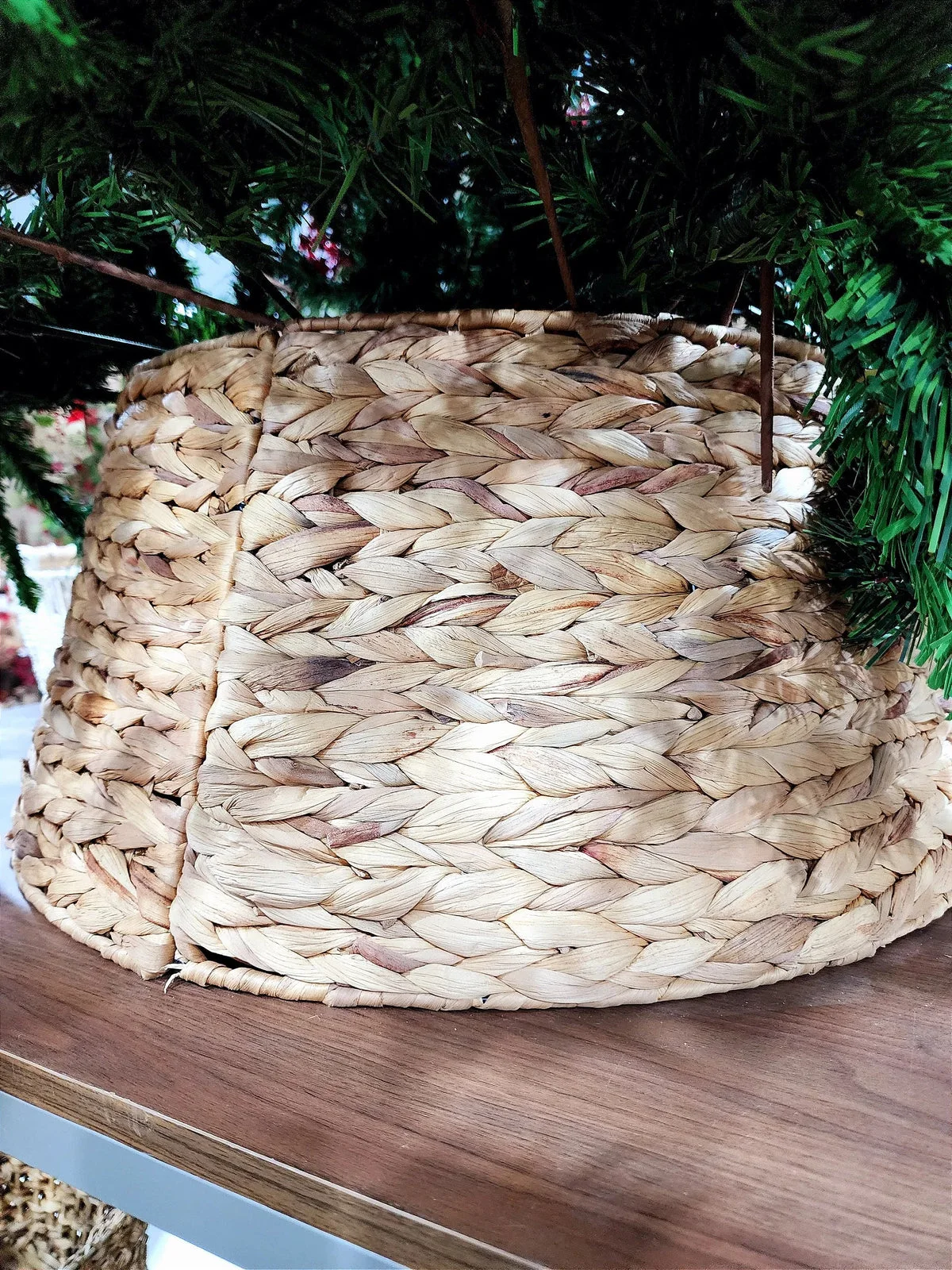 Saia Rígida Trançada Natural 60cm para Árvore de Natal