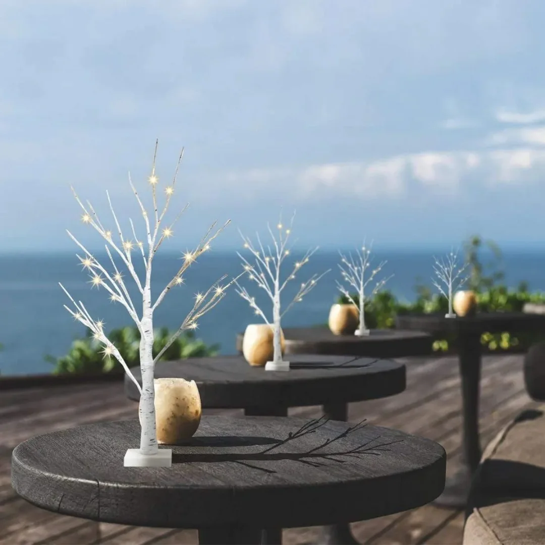 Conjunto de 4 Árvores de Natal com 24 Led De 60 Cm - Para Enfeites e Eventos